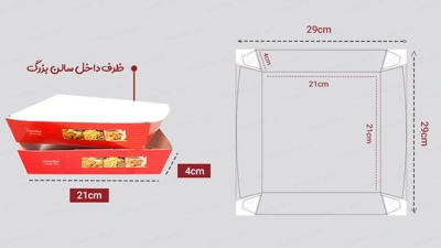 قالب گسترده و طراحی و سایز واقعی ظرف داخل سالن بزرگ قایقی